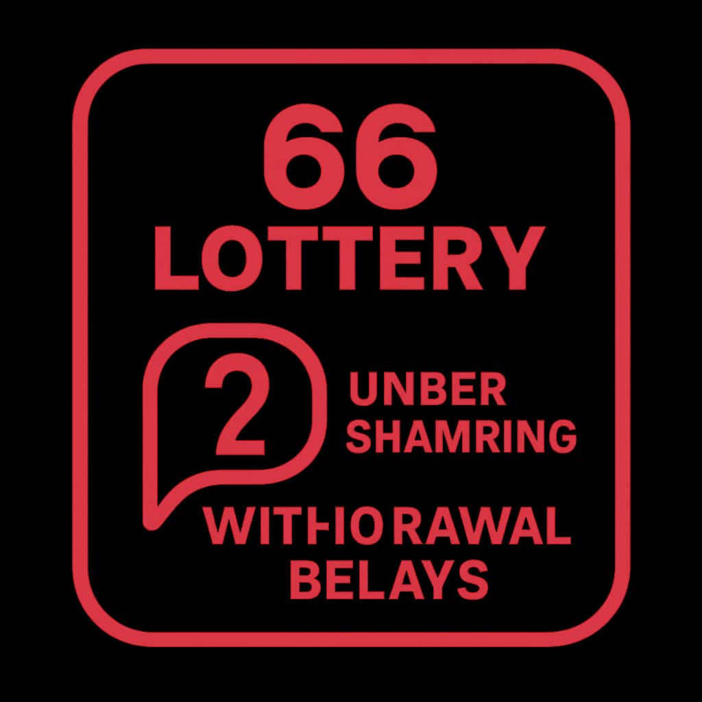 A badge symbolizing the guide on 66 Lottery withdrawal delays.