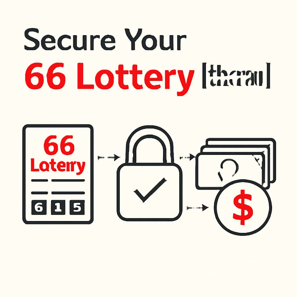 An educational diagram detailing the withdrawal steps for 66 Lottery.