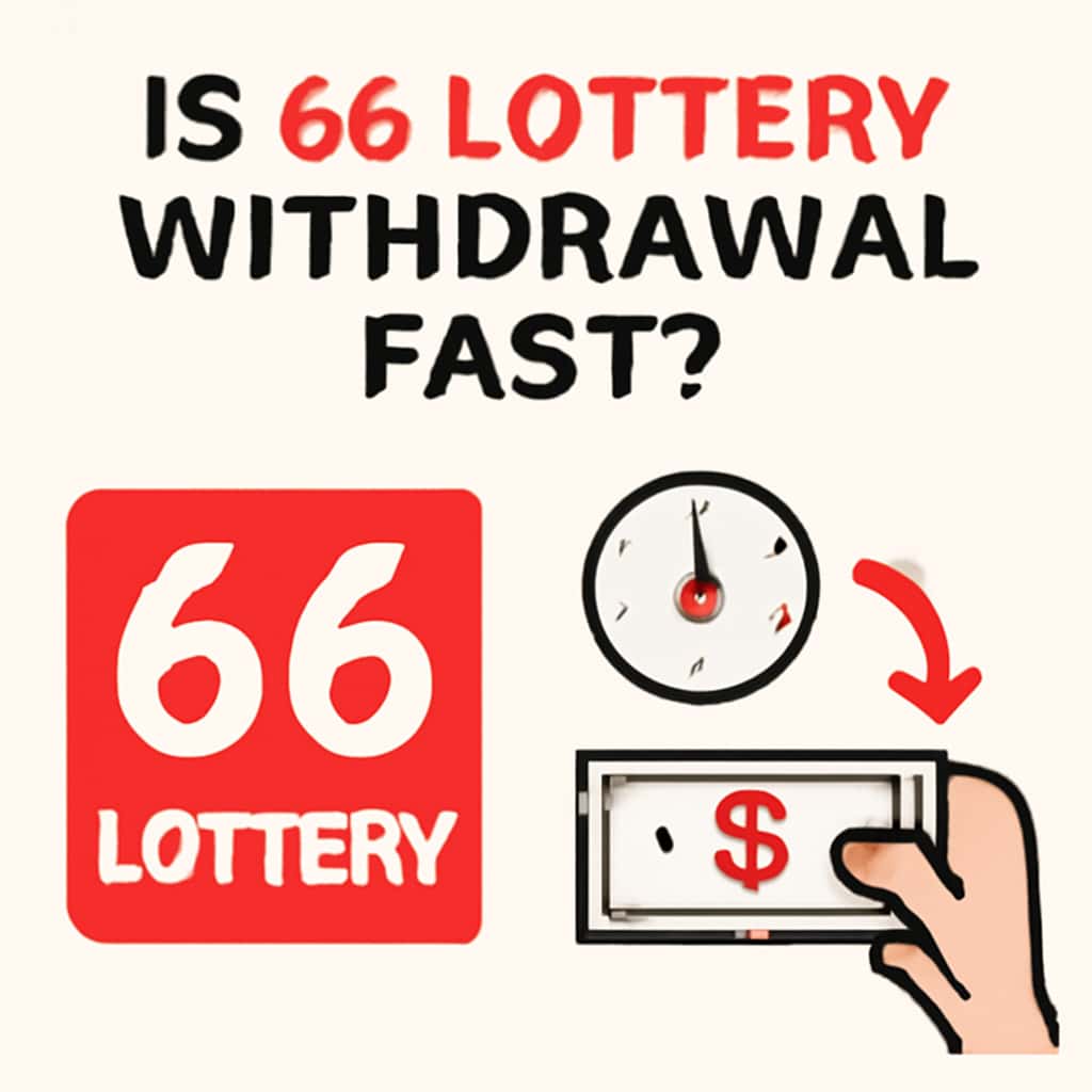 An educational diagram illustrating the 66 Lottery withdrawal process.