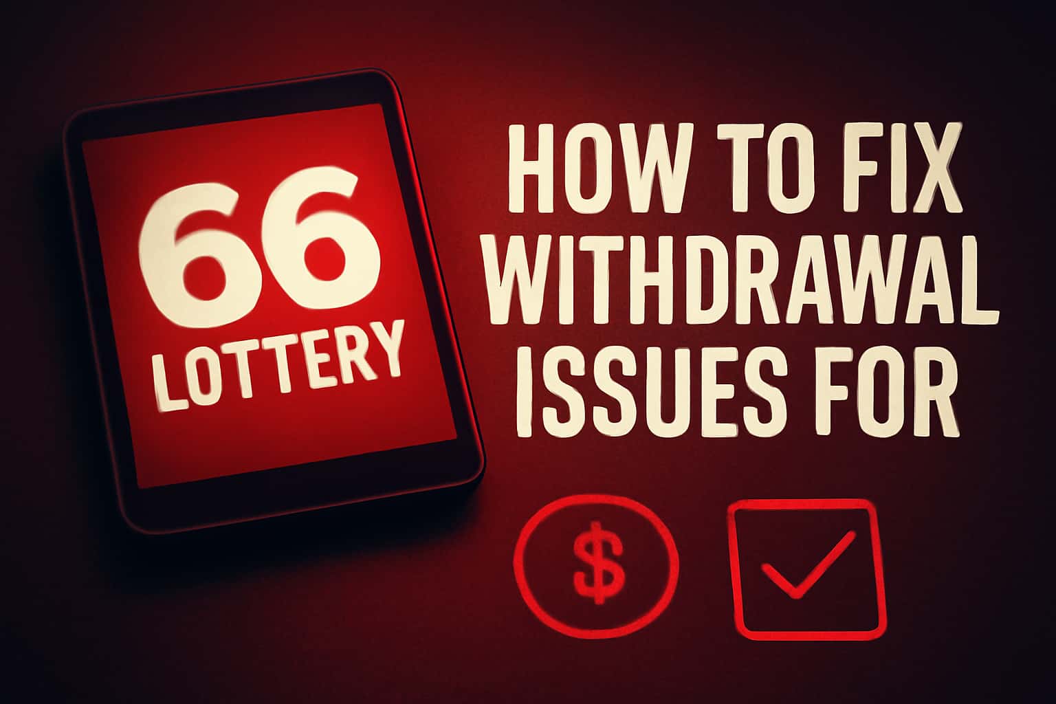 Informational scene illustrating withdrawal processes for 66 Lottery.