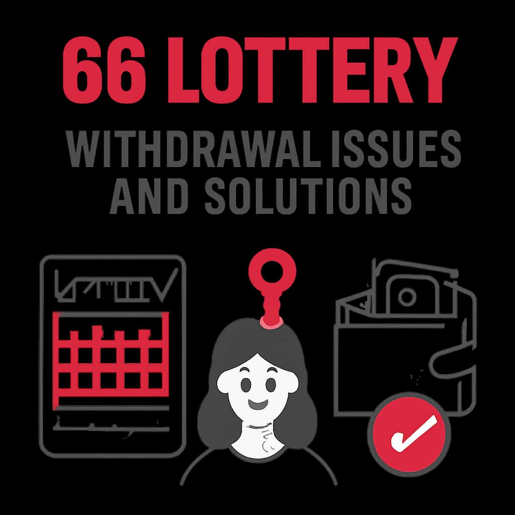 An educational illustration detailing common withdrawal issues faced by 66 Lottery users.