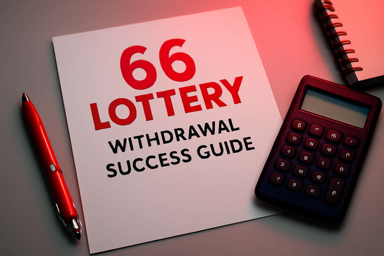 A high-tech representation of the 66 Lottery Withdrawal Success Guide in a futuristic style.