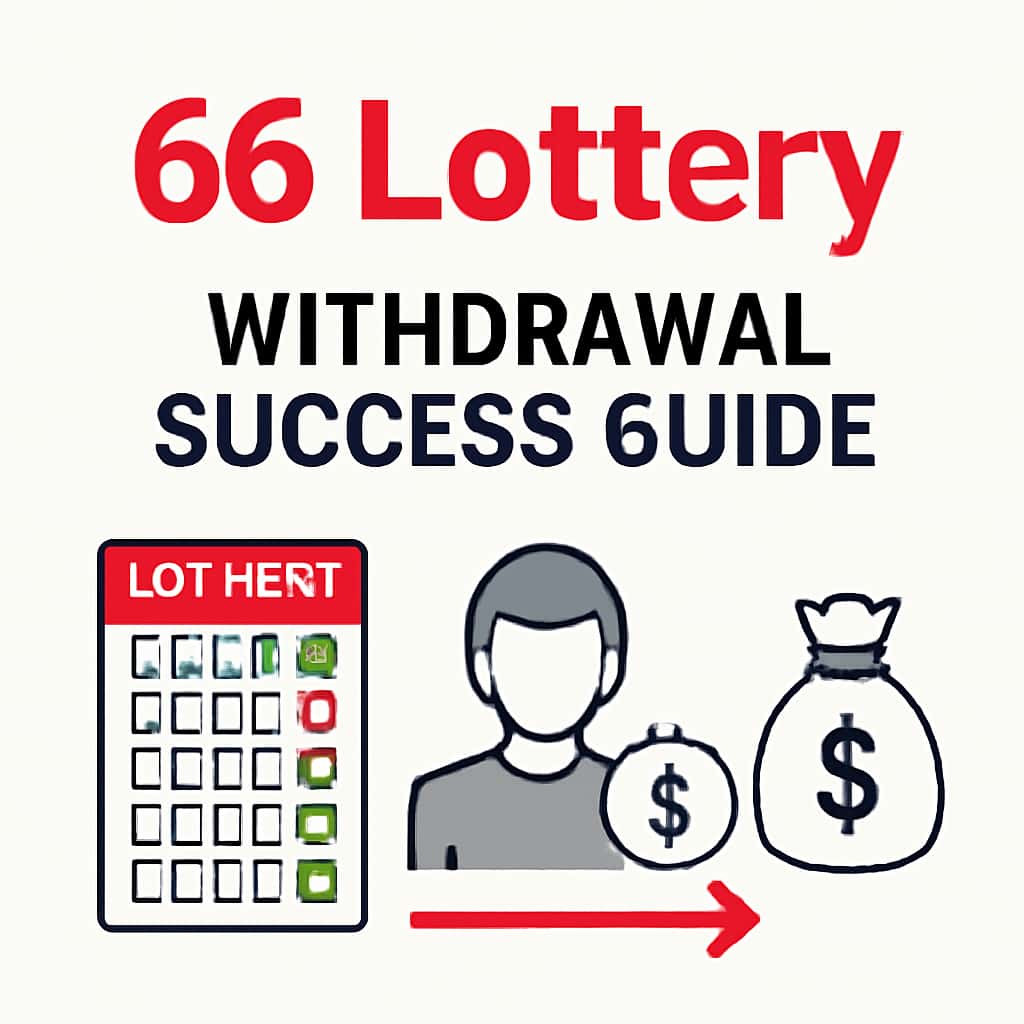 An educational diagram explaining the withdrawal process of 66 Lottery.