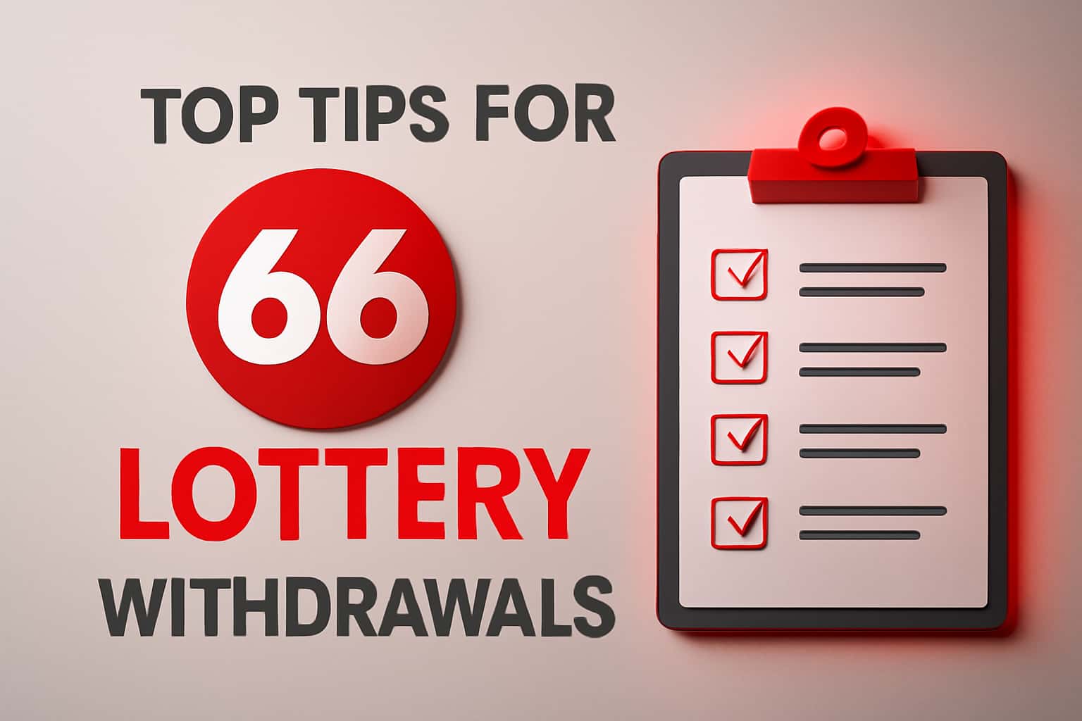 Informative scene featuring tips for 66 Lottery withdrawals.