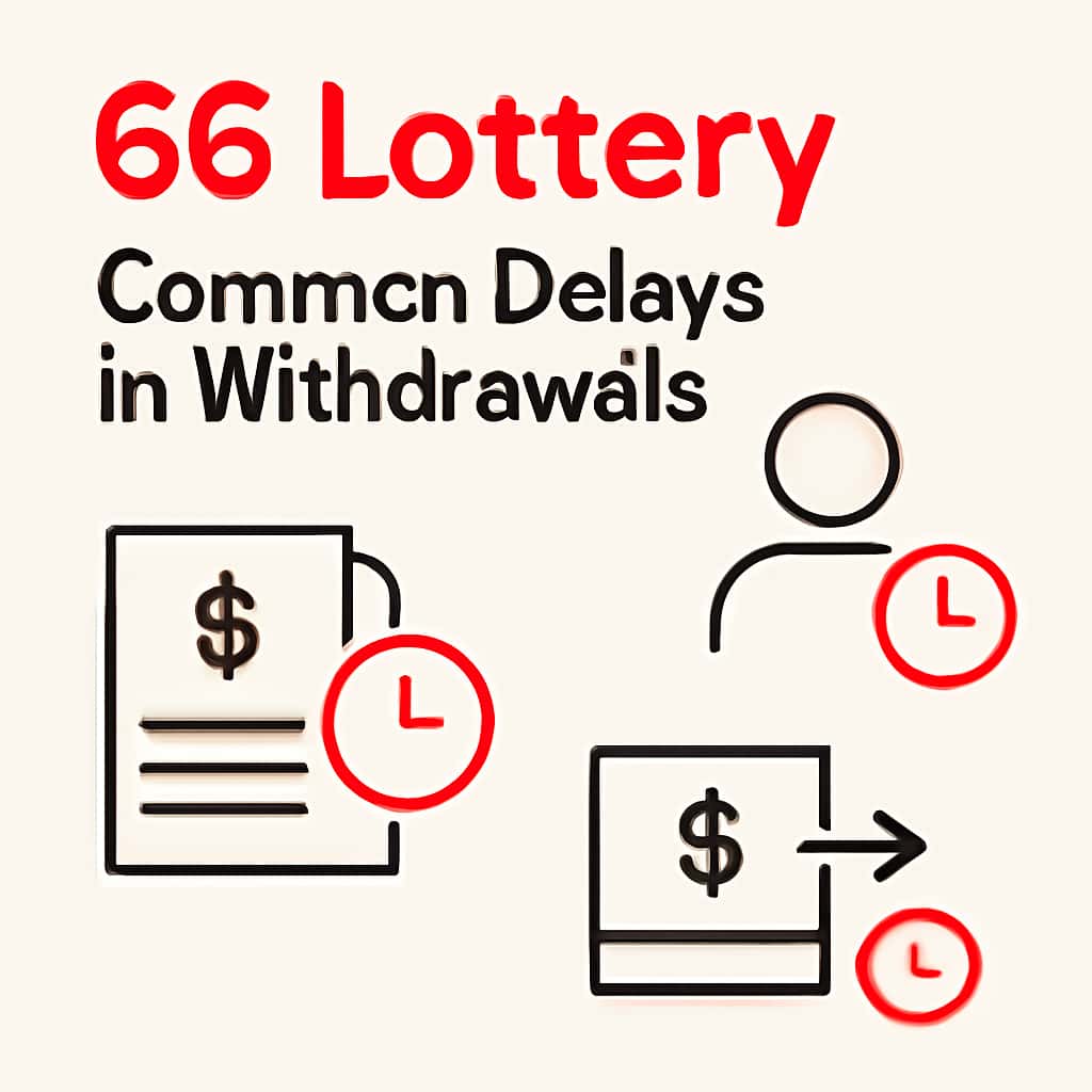 An educational diagram illustrating factors contributing to delays in lottery withdrawals.