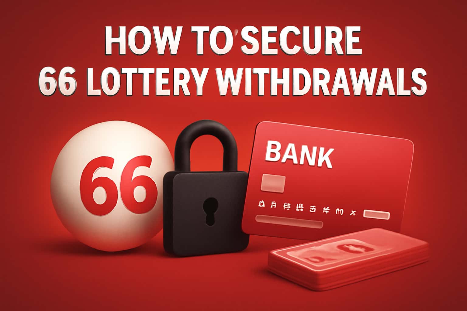 A neutral scene illustrating the process of securing 66 Lottery withdrawals with a futuristic design.